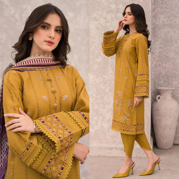 3 PCS Jazmin  Embroidered  Lawn Collection JZ -08