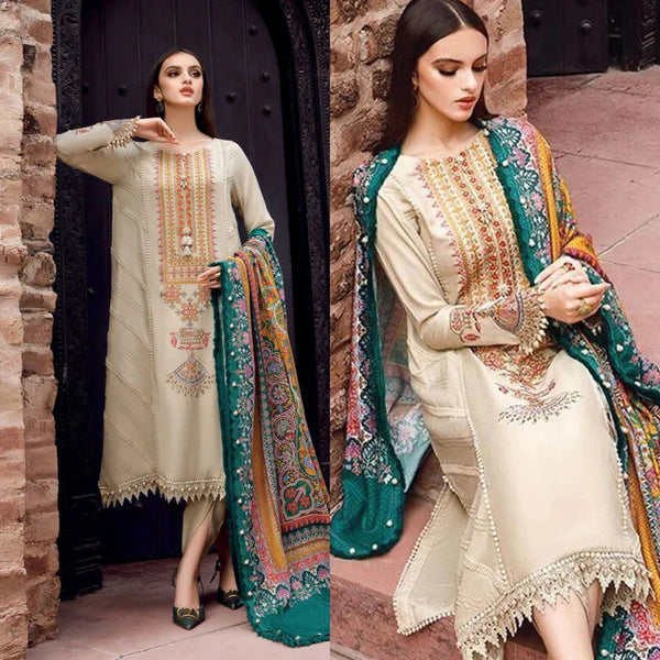 3PCS Maria b Embroidered Lawn Collection MB-111