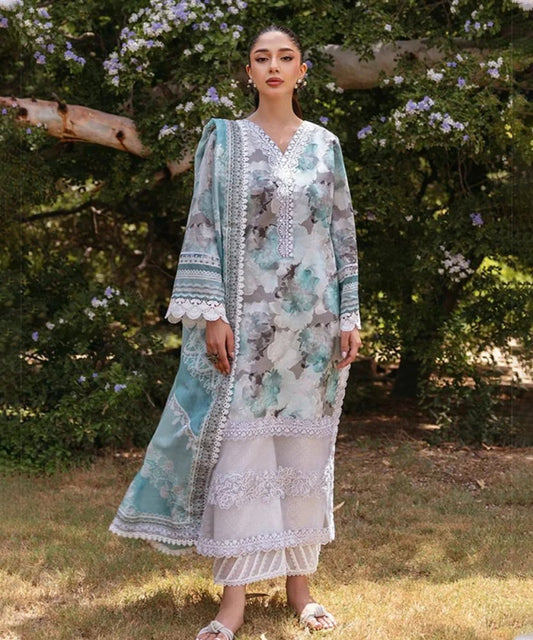 3PC Lawn Printed Shirt With Digital Printed Dupatta - 1624 - Sapphire Studios