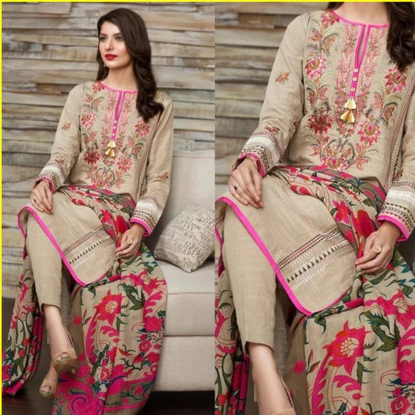 3PCS Khaadi Embroidered Lawn Collection -16701