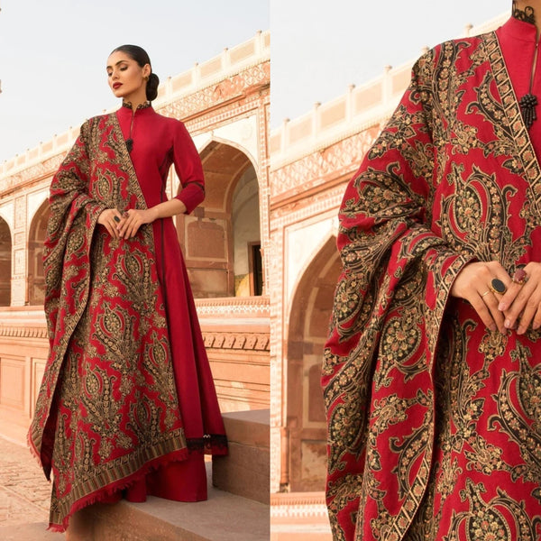 3 PCS Bareeze Embroidered Dhanak Winter Collection FCCW-193