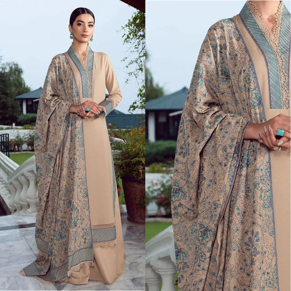 3PCS Bareeze Skin Embroidered Dhanak Winter Collection  FCCW-532