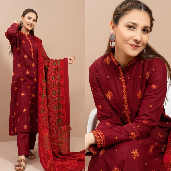 3PCS Kayseria Embroidered Dhanak Winter Collection SPW-760