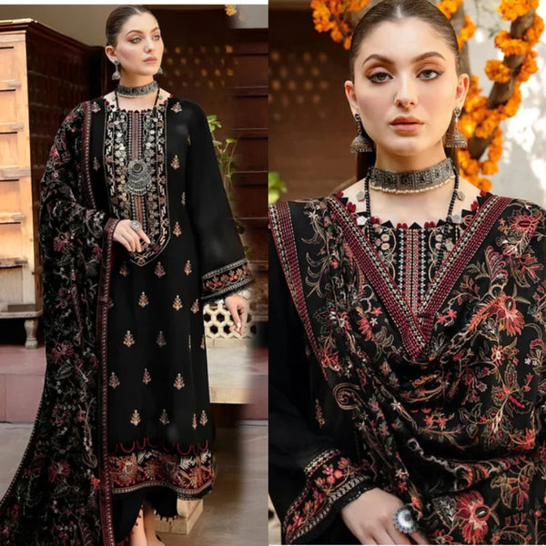 3PCS Bareeze Dhanak With Full Embroidered Shawl LC Winter Collection ULM-1296