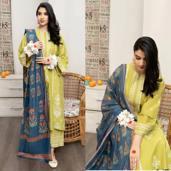 Urge - 3PC Dhanak Embroidered Suit Winter Collection - LM 0137