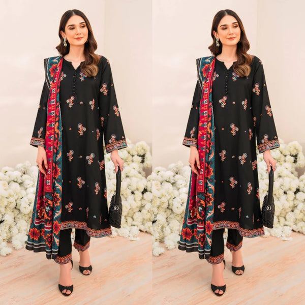 Zara Shahjahan - 3PC Dhanak Embroidered Suit Winter Collection - LM 0140