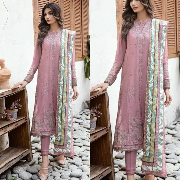 3PCS Jazmin Embroidered Lawn Collection JZ -06