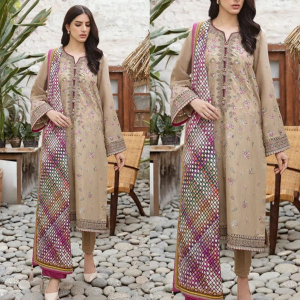 3PCS Jazmin Embroidered Lawn Collection JZ -03