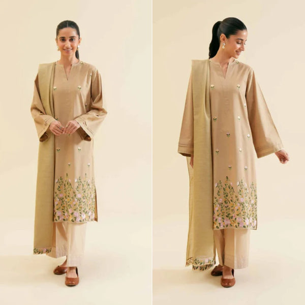 Nishatlinen - 3PC Dhanak Embroidered Suit Winter Collection - LM 0147