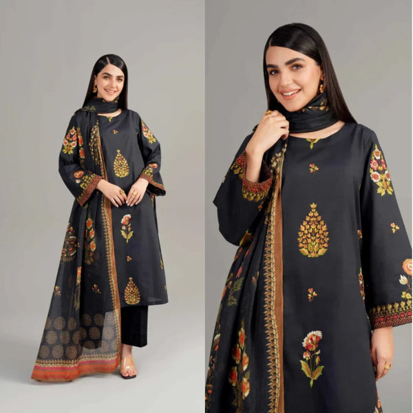 NishatLinen - 3PC Dhanak Embroidered Suit WinteR Collection - LM0151