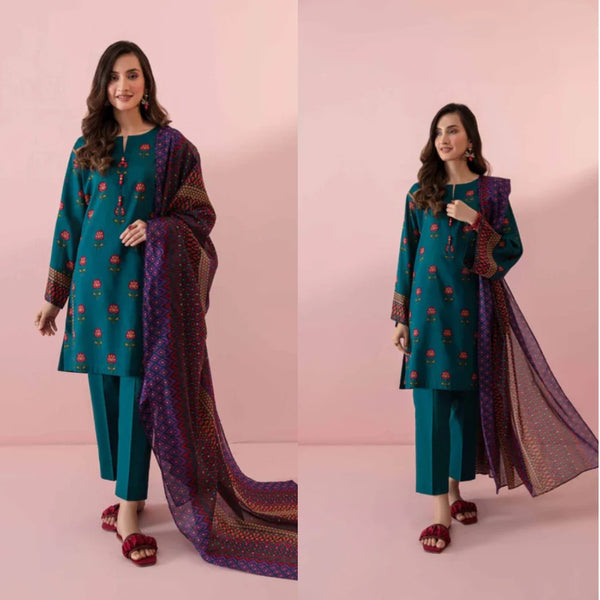 NishatLinen - 3PC Dhanak Embroidered Suit WinteR Collection - LM 0131