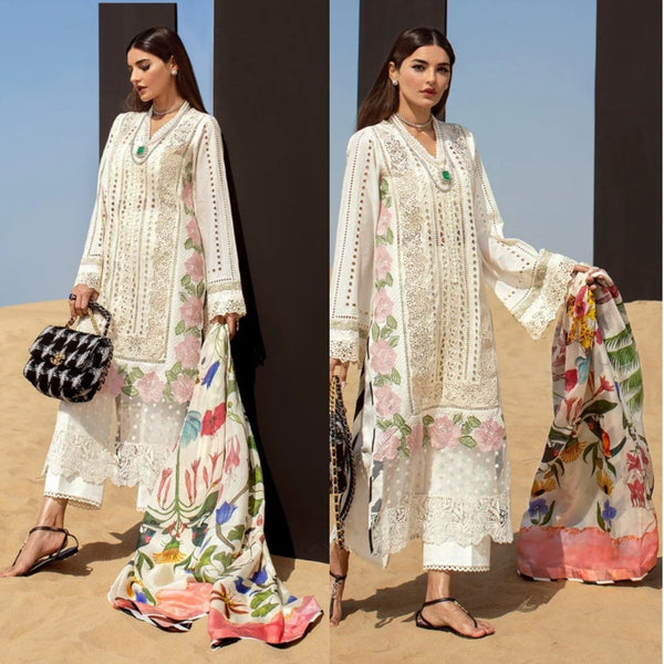 Crimson - 3PC Dhanak Chicken Kari Embroidered Suit Winter Collection - LM 0158