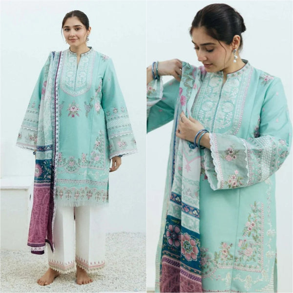 3PCS Eid Collection Zarashahjhan Embroidered Dhanak Winter Collection COCO-01