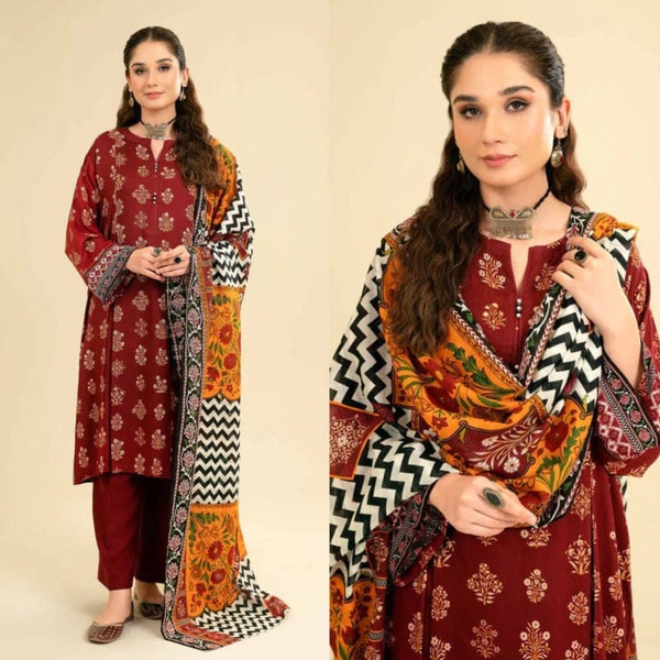 3PCS Sapphire Embroidered Dhanak Winter Collection SPW-881