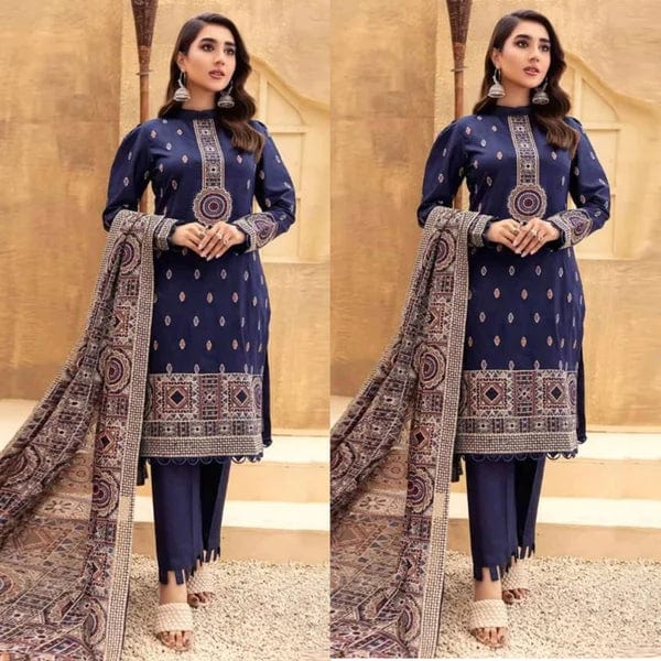 3PCS Kayseria Blue Embroidered Lawn Collection KR-189