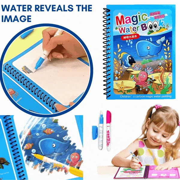 Kids Magic Water Book Painting Drawing Coloring Board Book Doodle & Magic Water Pen