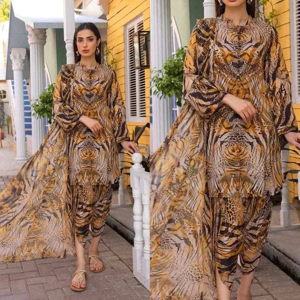 3PCS Charizma Printed Lawn Collection D-500